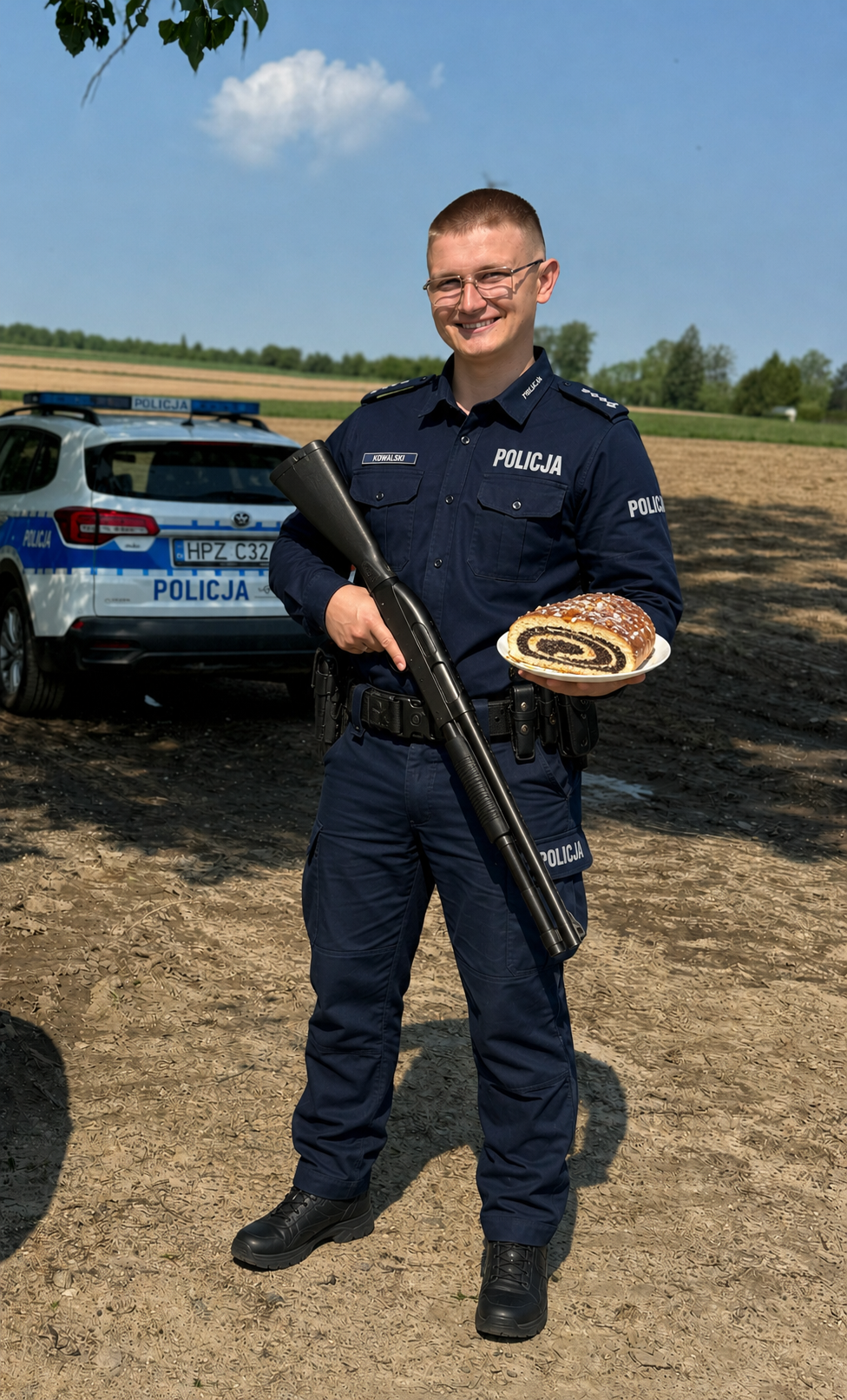 Młody Sierżant Kowalski z makowcem